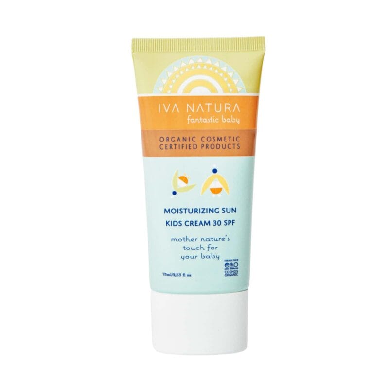 baby-spf-30-sun-cream-iva-natura-e1710151491346 Хидратиращ слънцезащитен детски крем 30 SPF с минерални филтри - IVA NATURA - Image 1