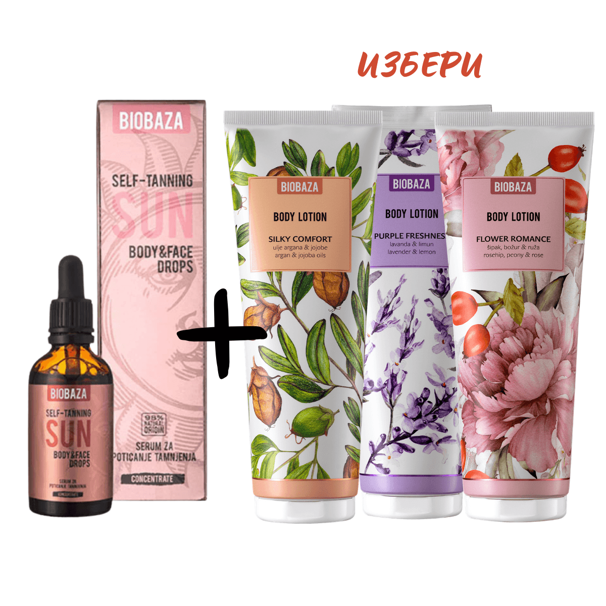 selftanning-dropslotion Лимитиран комплект Автобронзиращи капки+Лосион за тяло – BIOBAZA - Image 1