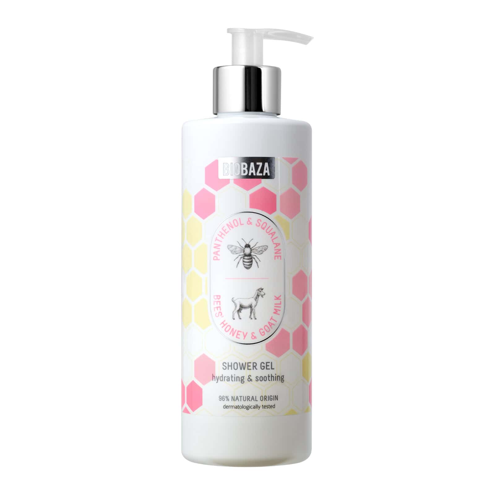 shower-gel-bee-wax-goat-milk Душ гел със сквалан, мед и козе мляко BIOBAZA - Image 1